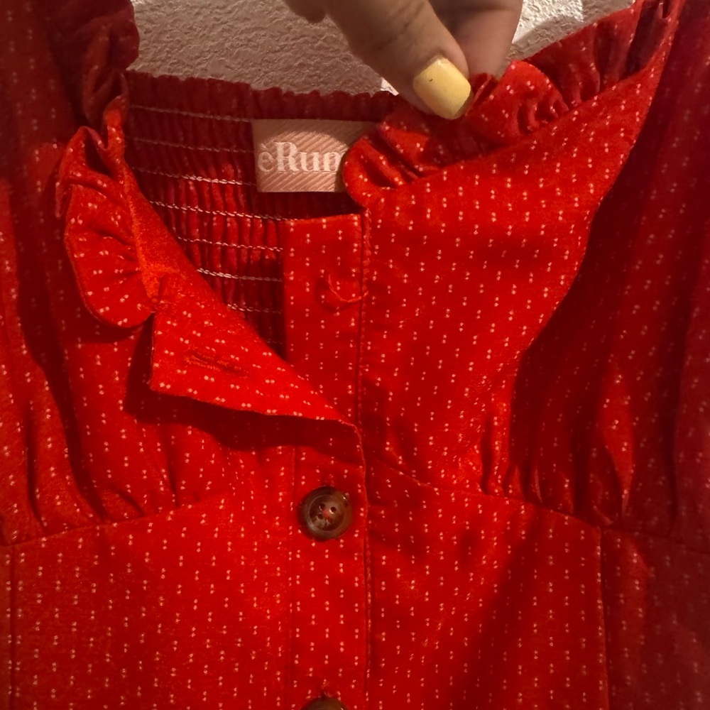 Le Rumi Red Button-Up Romper - Picture 6 of 6